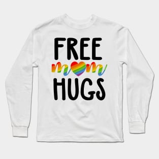 Vintage free mom hugs tshirt rainbow heart LGBT pride month Long Sleeve T-Shirt